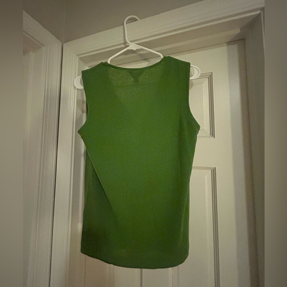 Banana Republic Green Sleeveless Top- linen/poly blend NWT - Picture 2 of 5
